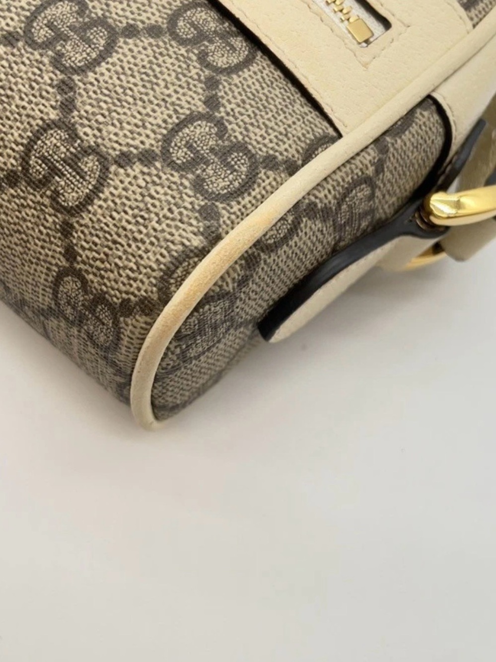 Gucci Ophidia GG Supreme Sherry Line Gray White Mini ShoulderBag - Picture 8 of 16